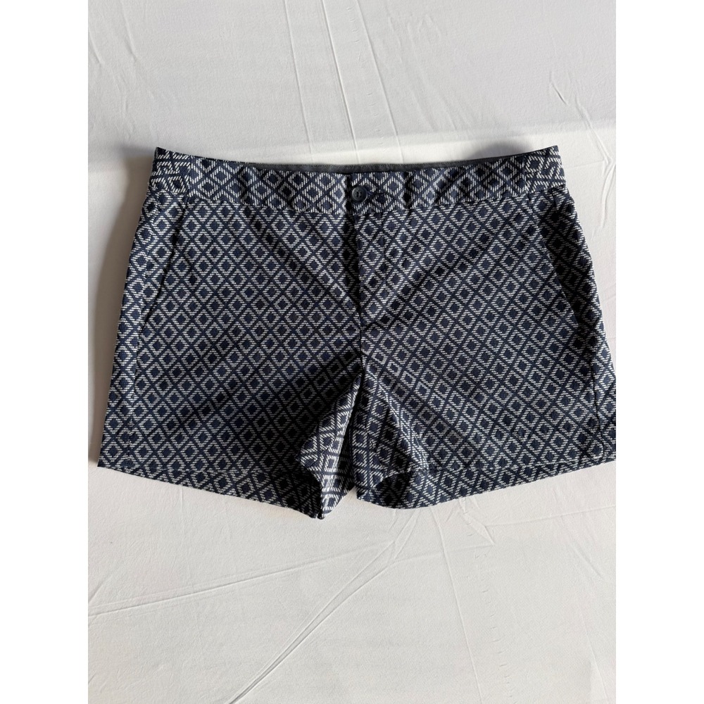 Banana Republic Hampton Fit Navy Blue Diamond Geometric Shorts Womens Size 6